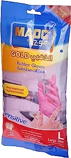 Maog rubber gloves anti-bacteria, size l, 2 pcs, pink