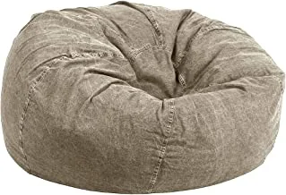In House | Relaxing Chair Soft and Comfortable Bean Bag Chill Sack Made of Linen Fabric Filled with Small Beanses - Light Grey Color Medium Size