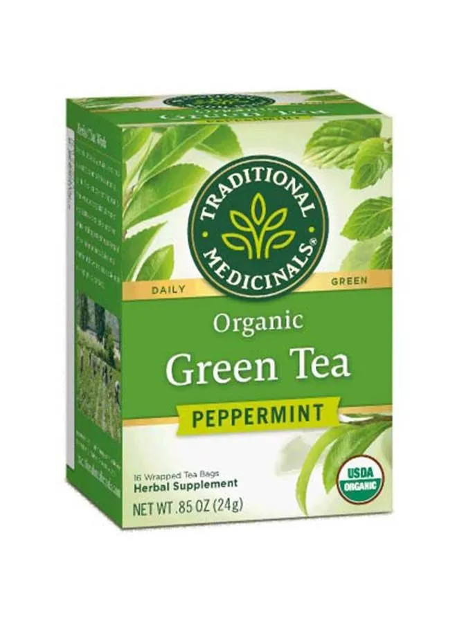 الأدوية التقليدية الأدوية التقليدية شاي أخضر بالنعناع 16 كيس شاي