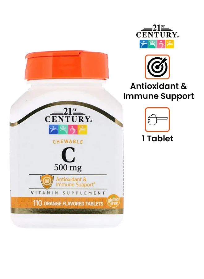 21st CENTURY Chewable Vitamin C 500 mg Dietary Supplement - 110 Tablets