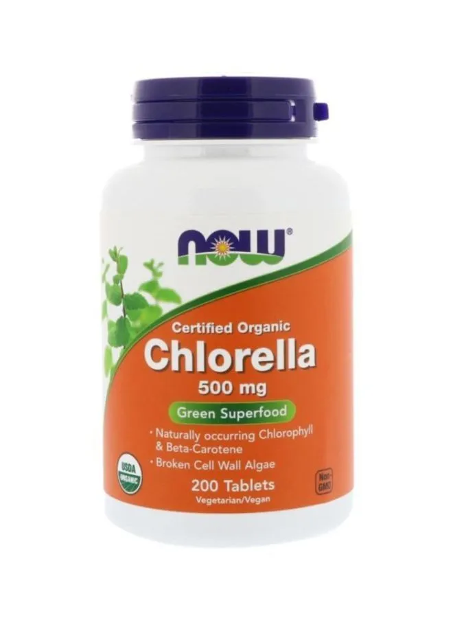 Now Foods Organic Chlorella 200 Tablets. ناو فودز عضوي شلوريلا 200 قرص