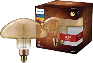 Philips LED Light Classic Flame Mushroom Gold Light Bulb [E27 Edison Screw] 5.5W-40W Equivalent, Warm White (1800K), Dimmable