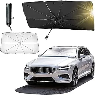 SHOWAY Car Windshield Sun Shade UV Rays，Car Umbrella Sun Shade Cover,Foldable Reflector Umbrella Sunshade for Cars，Fits Most Vans SUVS (57 x 31 In)