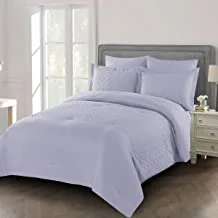 DONETELLA Bedding Comforter Set, All Season Solid Comforter Set, With Soft Bedding Cover And Matching Fitted Sheet, Pillow Sham and Pillow Case (LIGHT PURPLE, SINGLE) (طقم لحاف سرير)