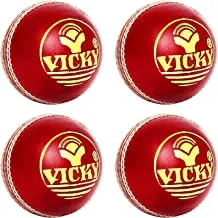 Vicky Googly Leather Ball, 4 Pcs, Maroon, (Pack of 1),Maroon