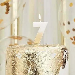 Ginger Ray Ombre Number 7 Birthday Candle, Gold