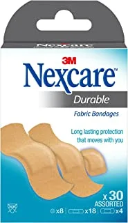 Nexcare Durable Fabric Bandages, Assorted, 30/Pack