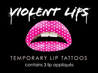 Violent Lips Temporary Lip Tattoos - Pink Polka Dot