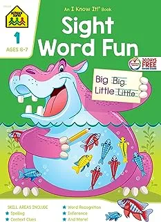 School Zone - Sight Word Fun Workbook - 64 صفحة ، الأعمار من 6 إلى 7 سنوات ، الصف الأول ، التعرف على الكلمات ، التدقيق الإملائي ، أدلة السياق ، التصنيف ، والمزيد (المدرسة ... سلسلة كتب العمل) (الإصدار الفاخر من 64 صفحة)