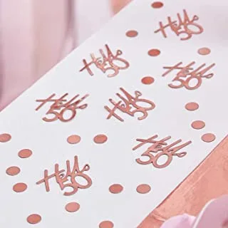Ginger Ray Hello 50th Birthday Table Confetti 13 g, Rose Gold