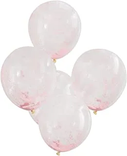 Ginger Ray Bead Confetti Filled Balloons, Pastel Pink, One Size