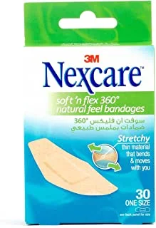 Nexcare Soft 'N Flex Bandages/plasters, 28 mm x 76 mm, 30/Pack
