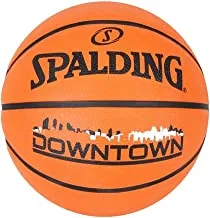 Spalding Downtown Rubber Basketball, Size 7, Black