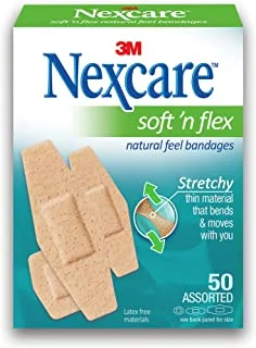 Nexcare Soft 'N Flex Bandages/plasters, Assorted, 50/Pack