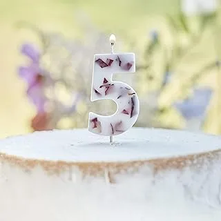 Ginger Ray Pressed Petal Number 5 Birthday Party Candle
