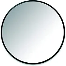 Umbra hub round wall mirror with rubber frame, 24-inch size, black