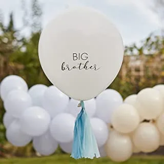 Ginger Ray Hello Baby Gender Reveal Pink or Blue Big Brother Balloon with Tassels, One Size