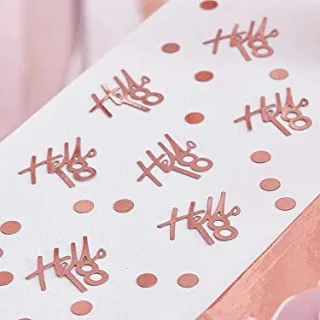 Ginger Ray Hello 18th Birthday Table Confetti 13 g, Rose Gold