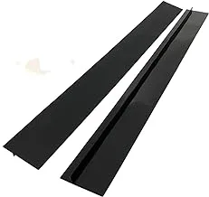 IBAMA 2 Pack Kitchen Silicone Stove Cover Counter Gap Cover, Oven Gap Filler Countertop Strips Gap Guard, Easy to Clean Seals Spills Between Counter, Stovetop, Oven, Washer & Dryer-21 Inches (Black)