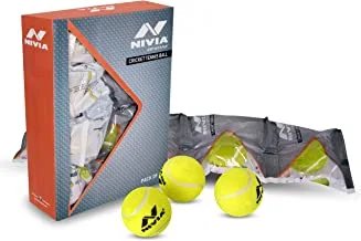 Nivia Light Weight Rubber Tennis Cricket Ball, Pack of 12 (Yellow)