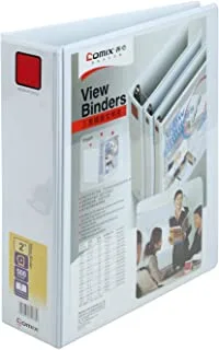 Comix A235 A4 2-Inch 3D Ring Binder, 50 mm Capacity, White