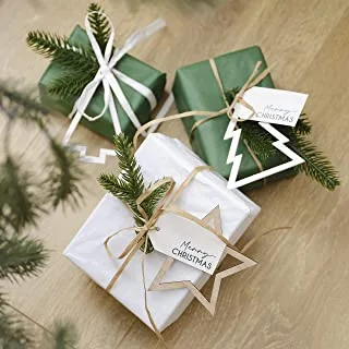 Ginger Ray Christmas Gift Tags, Foliage and Ribbon Set