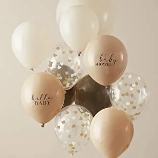 Ginger Ray Brown & Taupe Baby Shower Party Latex Balloons Kit - Pack of 11 Party Balloons