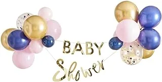 Ginger Ray Gold Baby Shower Banner and Balloon Decoration, Gender Reveal