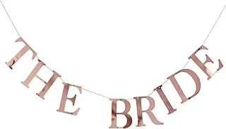 Ginger Ray Hen Rose Gold The Bride Peg Bunting Banner Party Decoration, 1.5m