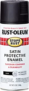Rust-Oleum 7777830 Stops Rust Spray Paint, 12 Oz, Satin Black