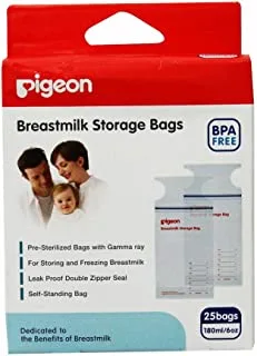 Pigeon Breast Milk Storage Bags 25-Pieces, 180 ml Capacity