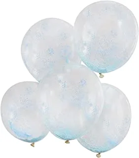 Ginger Ray Bead Confetti Filled Balloons, Pastel Blue