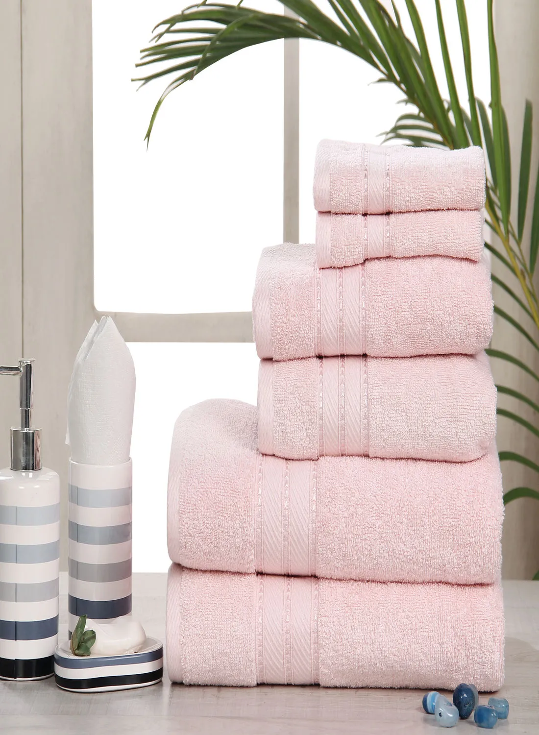 Hometown 6 Pack Hometown Bathroom Towel Set 600 GSM 100% Cotton Weft -Color Economical