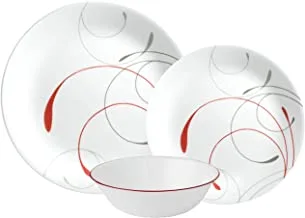 Corelle Vitrelle Splendor Dinnerware Set 18 Pieces - White Red