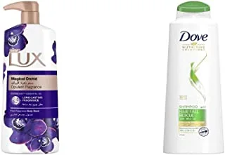Lux Perfumed Body Wash Magical Orchid For 24 Hours Long Lasting Fragrance, 700ml & Dove Shampoo Hair Fall, 600Ml
