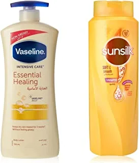Vaseline Body Lotion Essential Healing, 725Ml & Sunsilk Shampoo Soft & Smooth, 700Ml