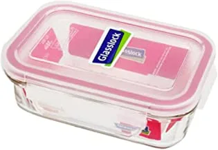 Glasslock Microwave Rectangular Food Container with click and lock lid 400 ML | Made in Korea