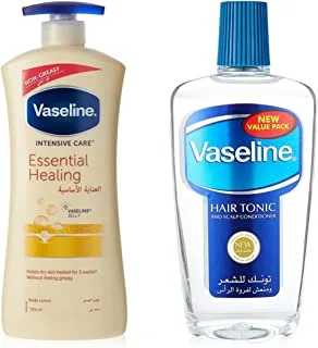 Vaseline Body Lotion Essential Healing, 725Ml & Hair Tonic Intensive, 400Ml