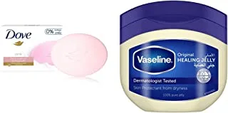 Dove Moisturising Beauty Cream Bar Soap Pink, 135G (4 Pack) & Vaseline Petroleum Jelly Original, 450ml