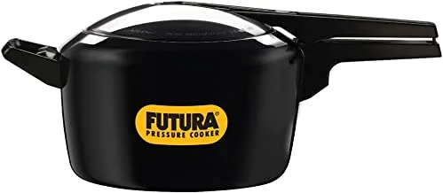Hawkins futura aluminium pressure cooker, 5 litres, black