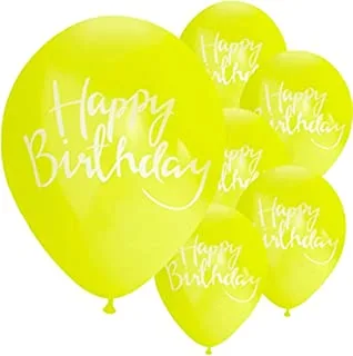 Ginger Ray Pick and Mix Happy Birthday Balloons, 12-inch Size, Yellow