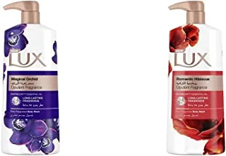 LUX Perfumed Body Wash Romantic Hibiscus For 24 Hours Long Lasting Fragrance, 700ml & Perfumed Body Wash Magical Orchid For 24 Hours Long Lasting Fragrance, 700ml