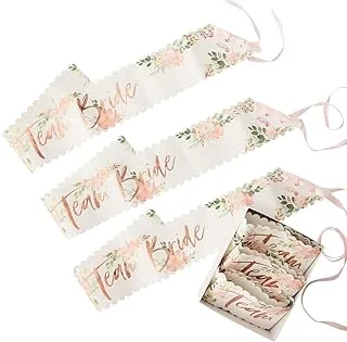 Ginger ray floral hen party rose gold foiled team bride sashes 6 pack