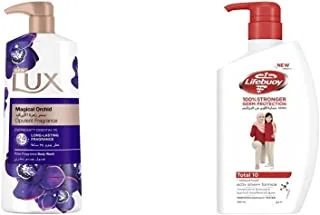 Lux Perfumed Body Wash Magical Orchid For 24 Hours Long Lasting Fragrance, 700ml & Lifebuoy Anti Bacterial Body Wash Total 10, 500 ml