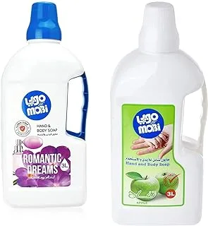 Mobi liquid hand soap, romance scent, 3 litre & Liquid Hand Soap, Apple Scent, 3 Litre 6281142001047