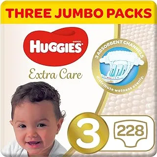 Huggies Extra Care, Size 3, 4-9 kg, Super Jumbo Pack, 228 Diapers