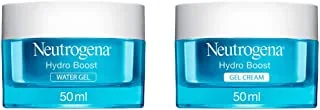 Neutrogena Face Moisturizer Water Gel, Hydro Boost, Normal to Combination Skin, 50ml & Face Cream Gel, Hydro Boost, 50ml