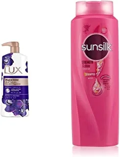 Lux Perfumed Body Wash Magical Orchid For 24 Hours Long Lasting Fragrance, 700ml & Sunsilk Shampoo Shine & Strength, 700Ml
