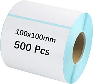 ECVV Printable Direct Thermal Labels Self Adhesive Stickers 4 X 4 Inches, Paper Barcode Address Shipping Mailing Postage Blank 100Mm X 100Mm 500 Labels 100Mm X 100Mm, Thermalp-100 * 100