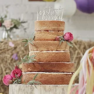 Ginger Ray BH-724 Just Married Wooden Cake Topper